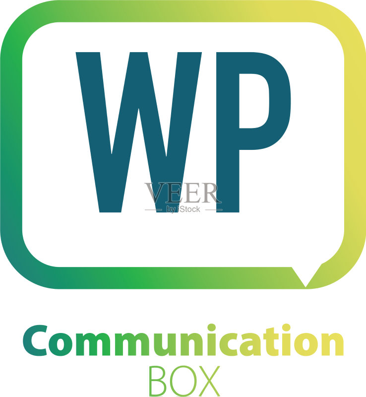 字母WP通信框标志设计图标素材