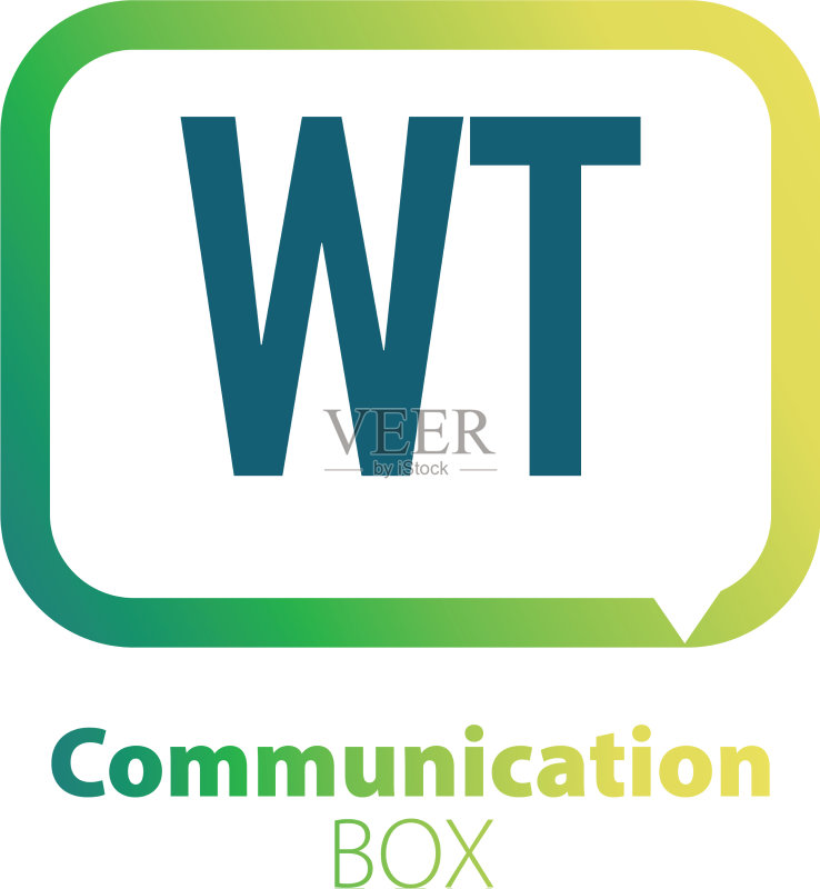 字母WT通信框Logo设计图标素材