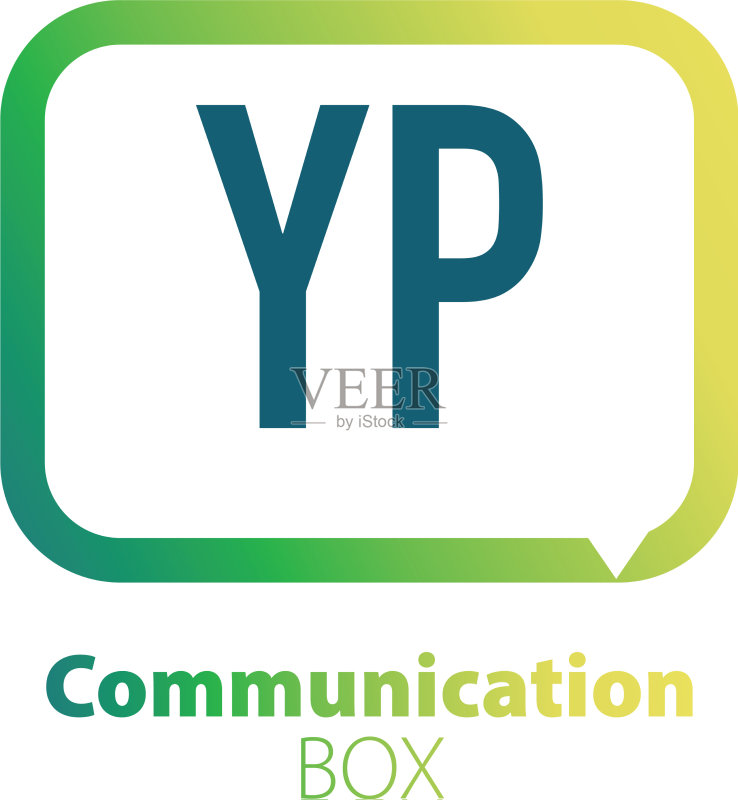 字母YP通信框标志设计图标素材