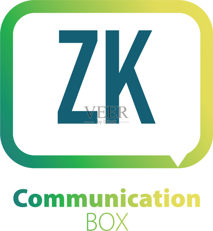 字母ZK通信方框Logo设计图标素材
