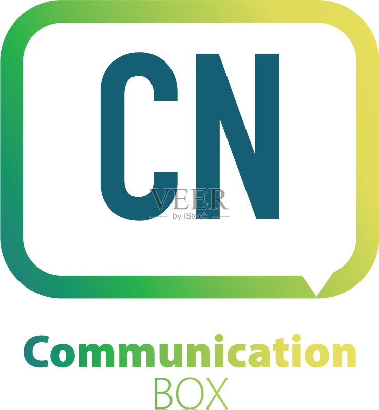 首字母CN通信盒子标志设计图标素材