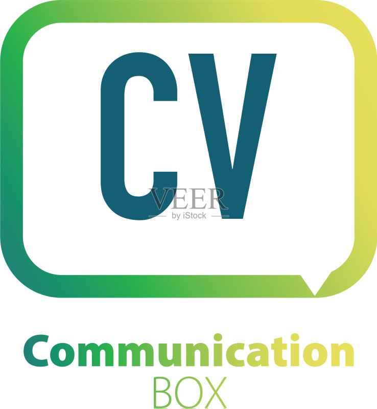 字母CV通信盒logo设计图标素材