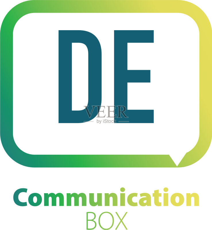 首字母DE通信盒子logo设计图标素材