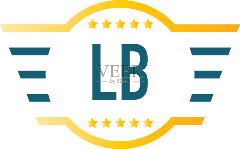 首字母LB翅膀标志设计模板图标素材