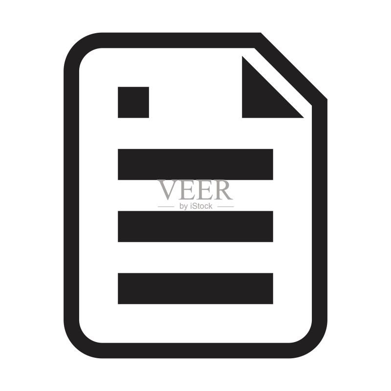 用于商业和金融的大纲字形象形图中字母文档图标矢量数据和信息文本图标素材