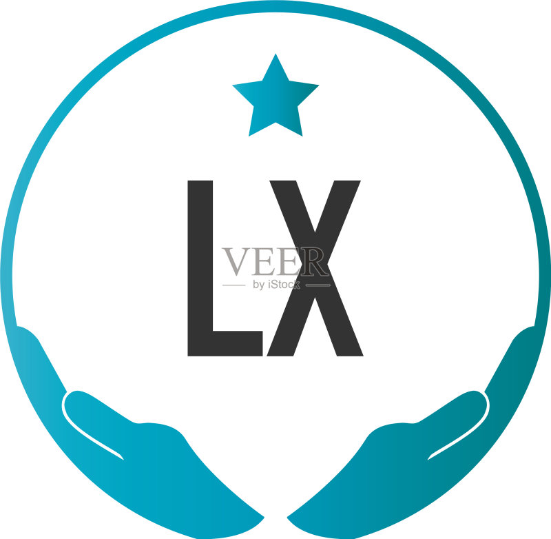 字母LX手部护理logo设计模板图标素材