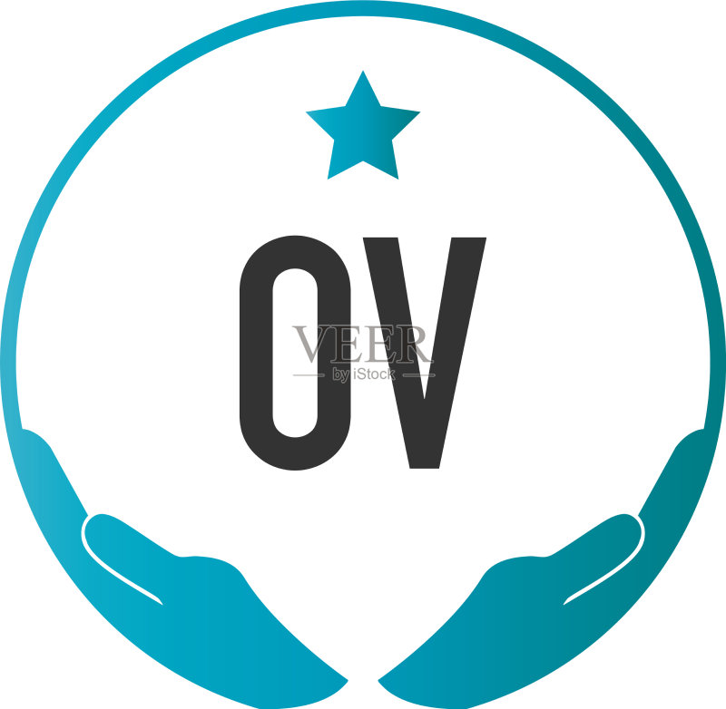 字母OV手部护理Logo设计模板图标素材