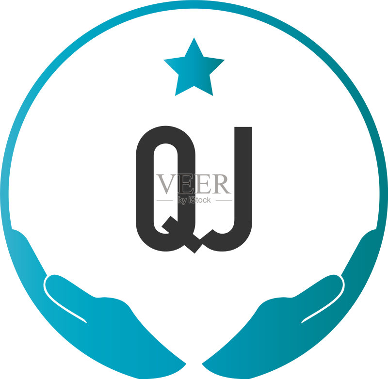QJ字母手部护理logo设计模板图标素材