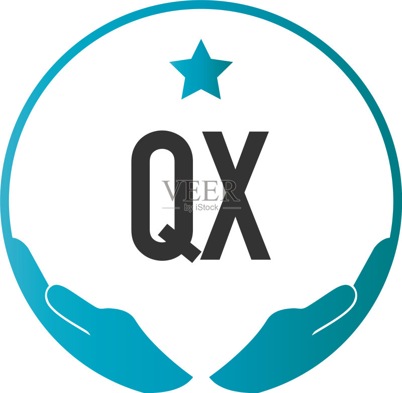 字母qx手部护理logo设计模板图标素材