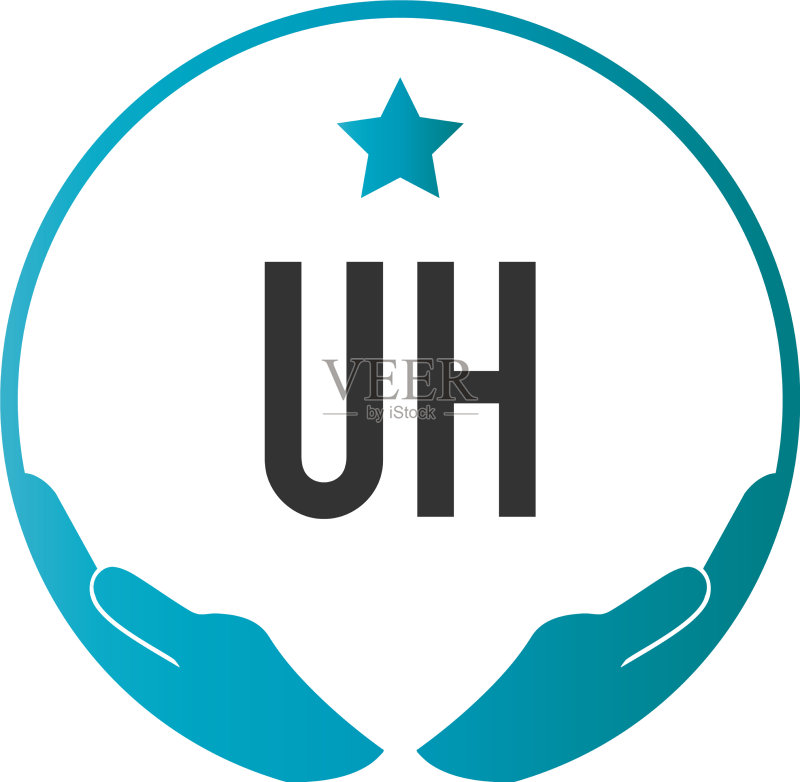 UH首字母手部护理标志设计模板图标素材