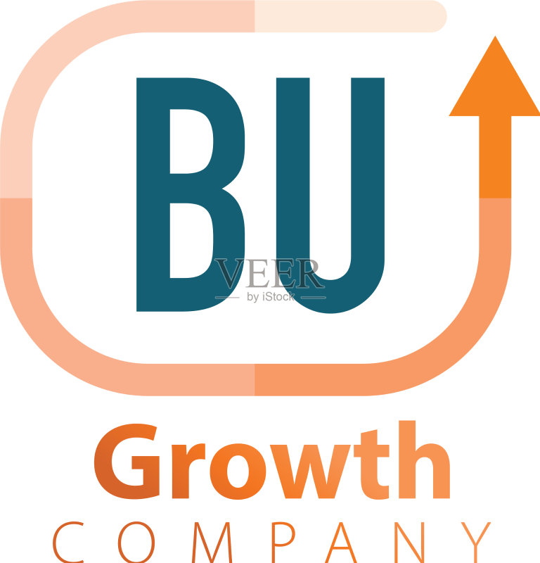 字母BU增长向上logo设计模板图标素材