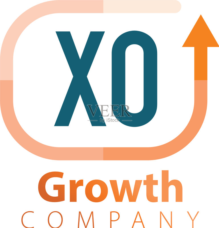 字母XO成长向上标志设计模板图标素材