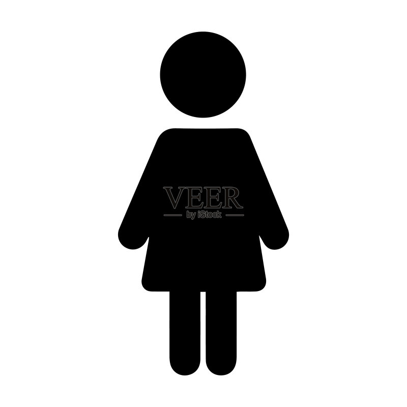 浴室:女性洗手间标志图标素材