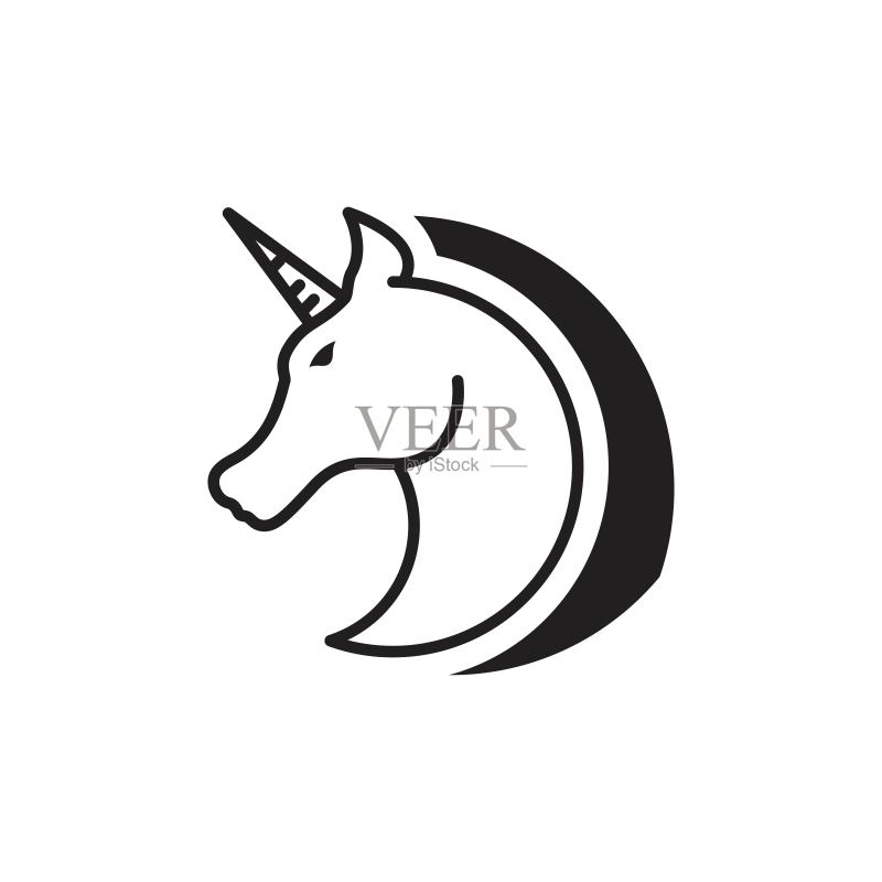 独角兽Logo图标矢量插画图标素材
