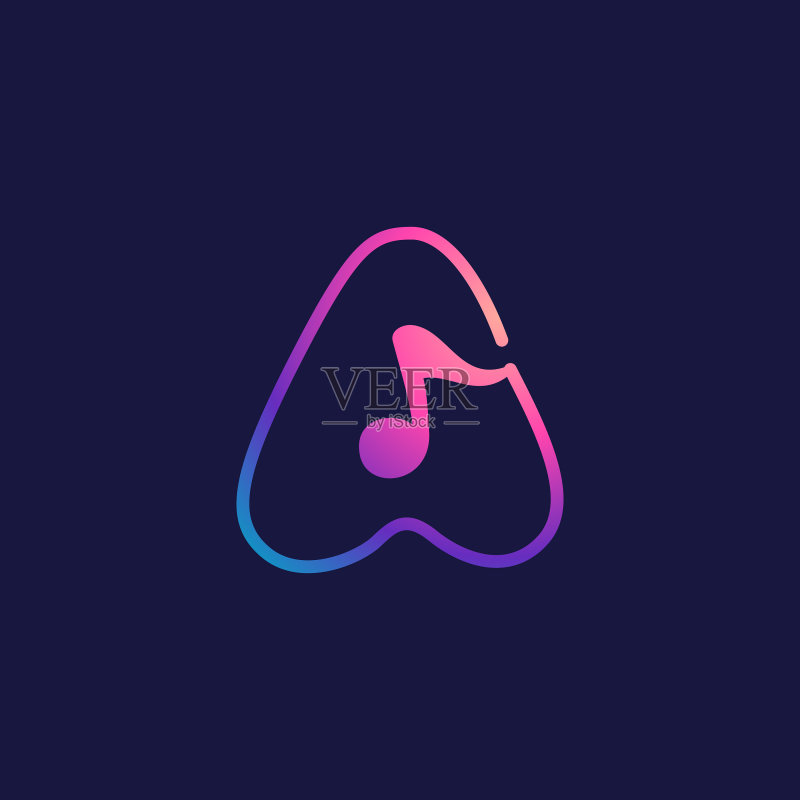 字母A音符logo图标素材