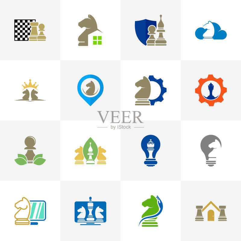 象棋Logo设计创意象棋Logo图标素材