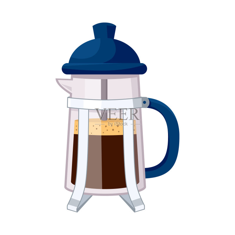 独立的茶壶和咖啡符号图标素材