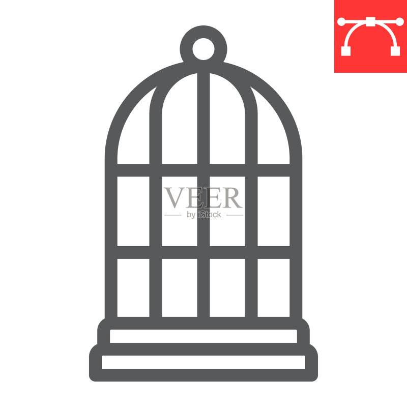 宠物店鸟笼线条图标图标素材