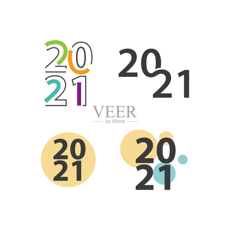 2021新年快乐设计图标素材