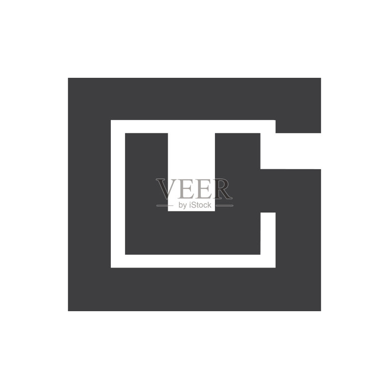 字母UG或GU标志设计图标素材