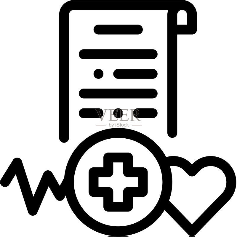 医疗许可证线性图标标志图标素材