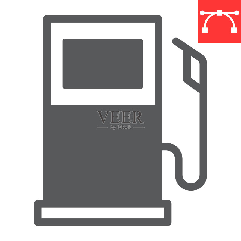加油站glyph图标,燃料和汽油图标素材