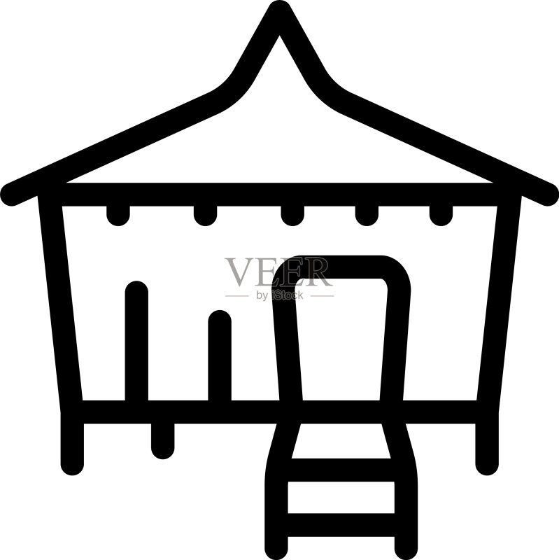 海滩小屋图标素材