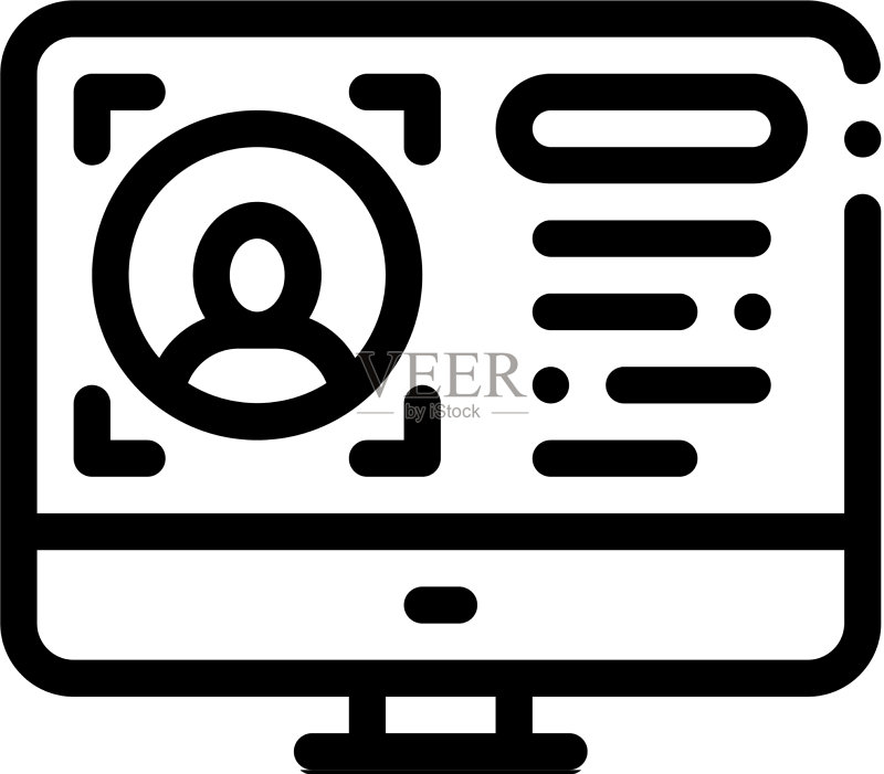 电子档案身份线性图标图标素材