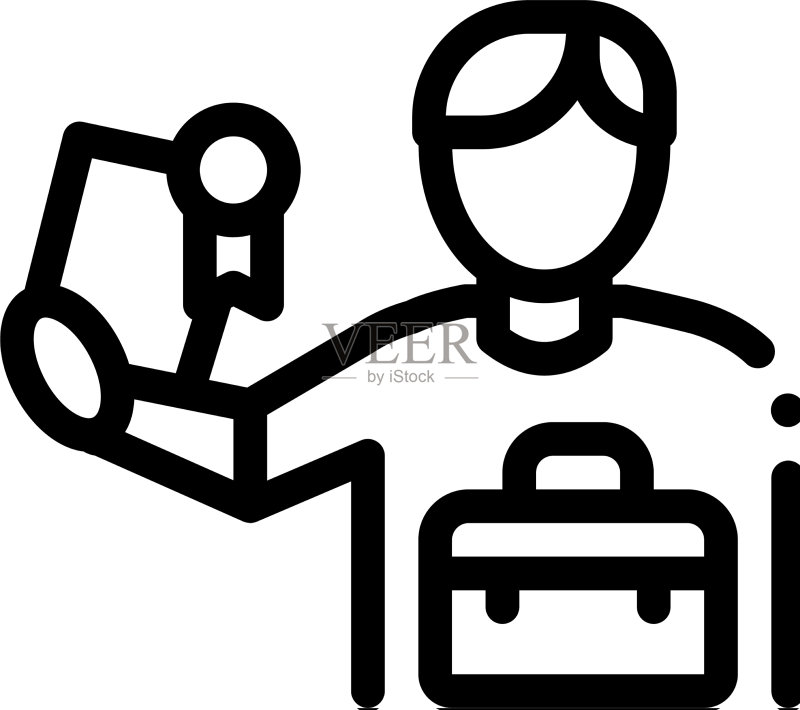 工作资格证书线性图标图标素材
