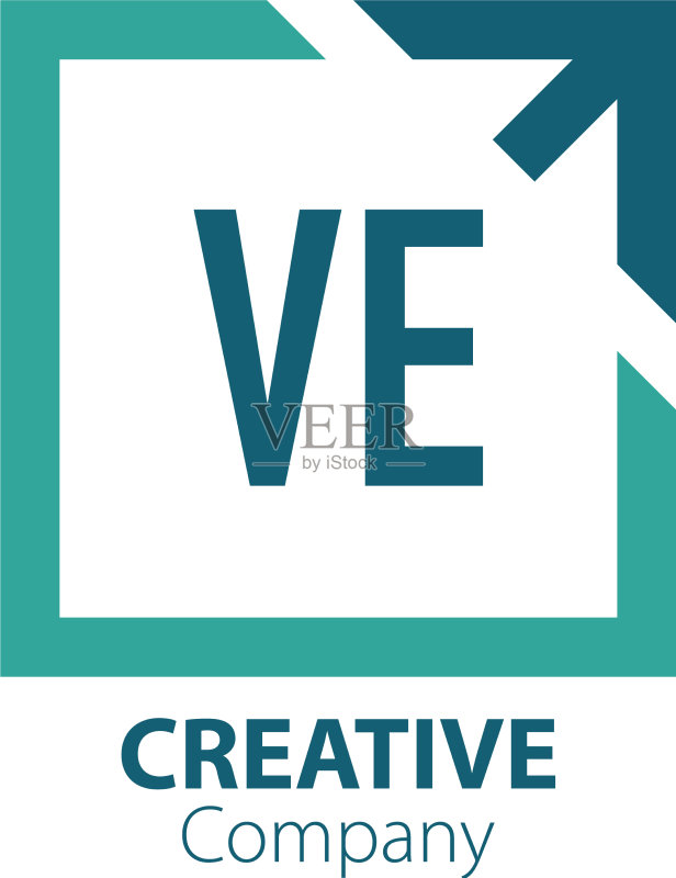 创意盒子VE字母标志设计图标素材