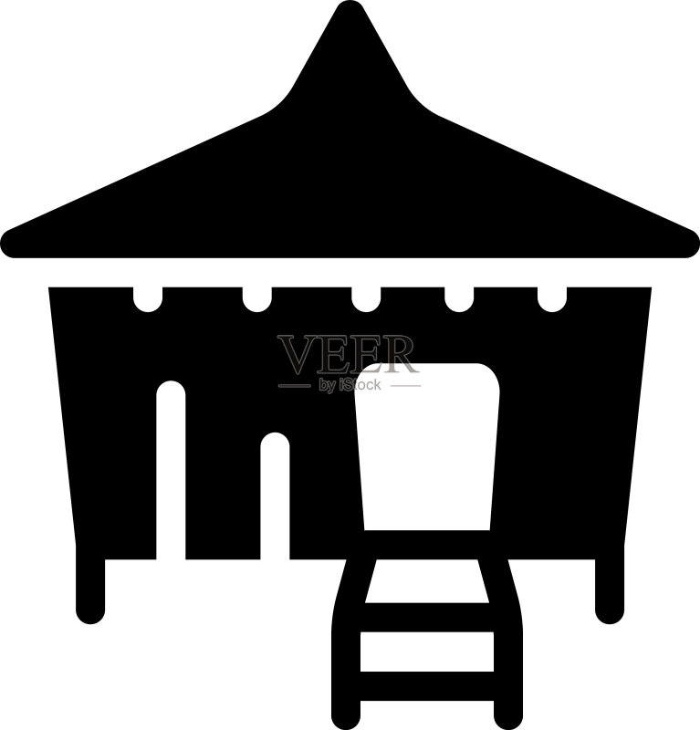 海滩小屋图标素材
