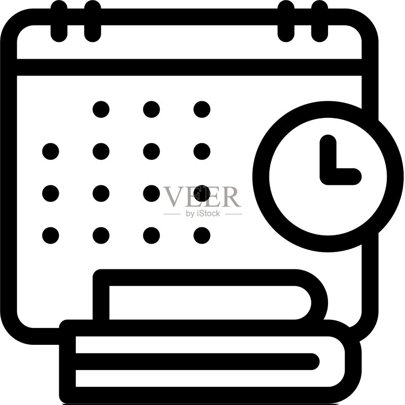 日程表和日常管理线性图标图标素材