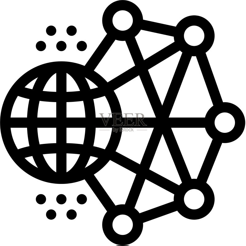 世界网络机器学习线性图标图标素材