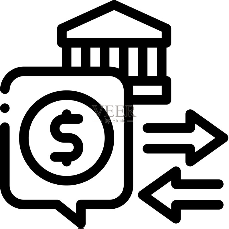 财政政策线性图标图标素材