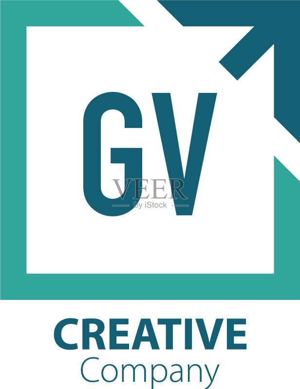字母GV创意盒子logo设计图标素材