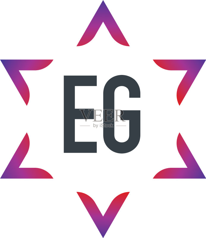 字母EG大卫之星创意标志设计图标素材