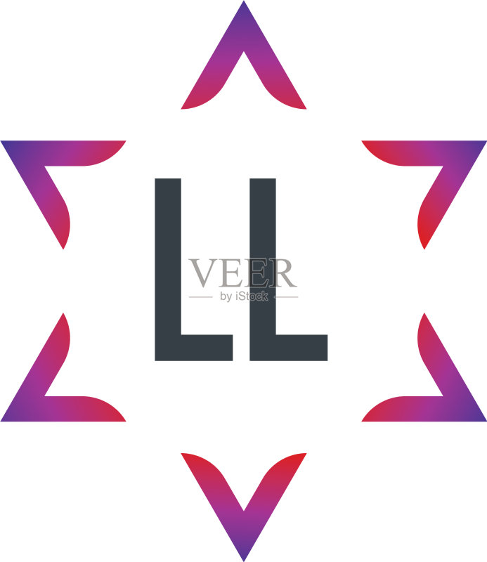 字母LL大卫之星创意标志设计图标素材