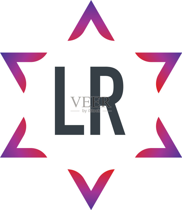 字母LR大卫之星创意标志设计图标素材