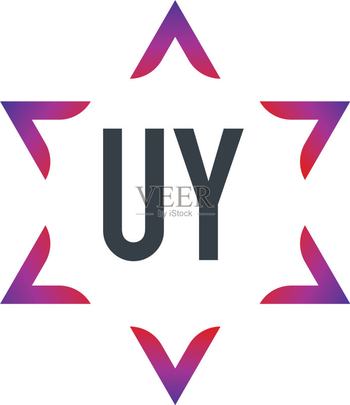首字母UY大卫之星创意标志图标素材