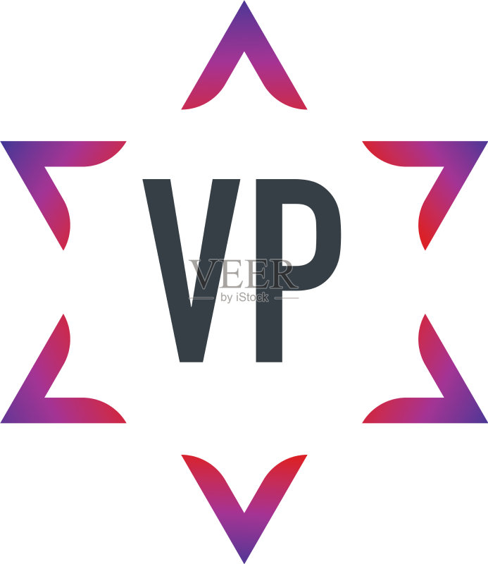大卫之星VP字母创意logo图标素材