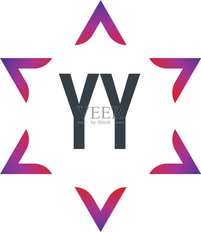 字母YY大卫之星创意Logo设计图标素材