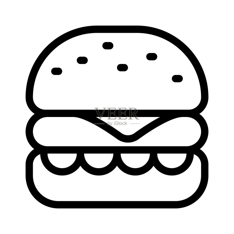 汉堡快餐食品独立图标图标素材
