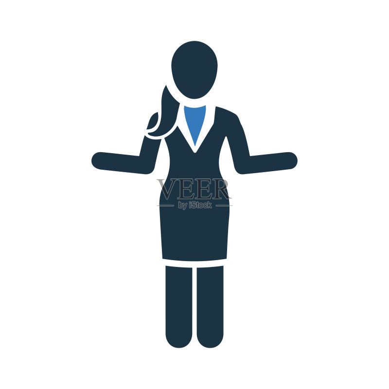 顾客,女性,会说话的图标。简单的可编辑矢量插图。图标素材