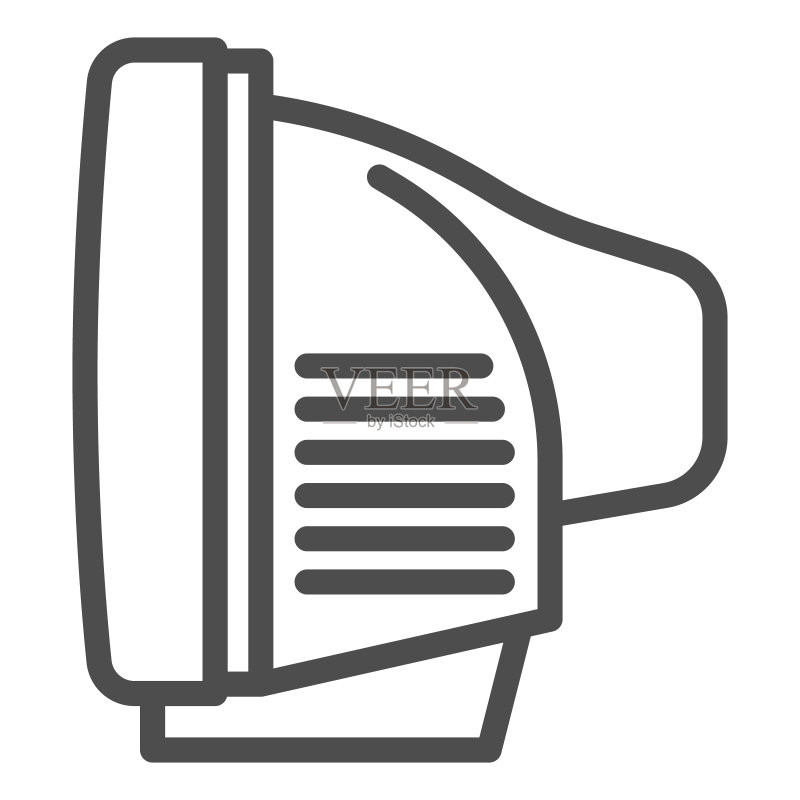 电视侧视图描边图标图标素材