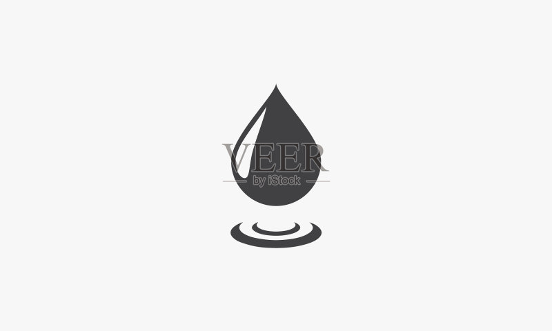 白色背景上的创意水滴图标图标素材