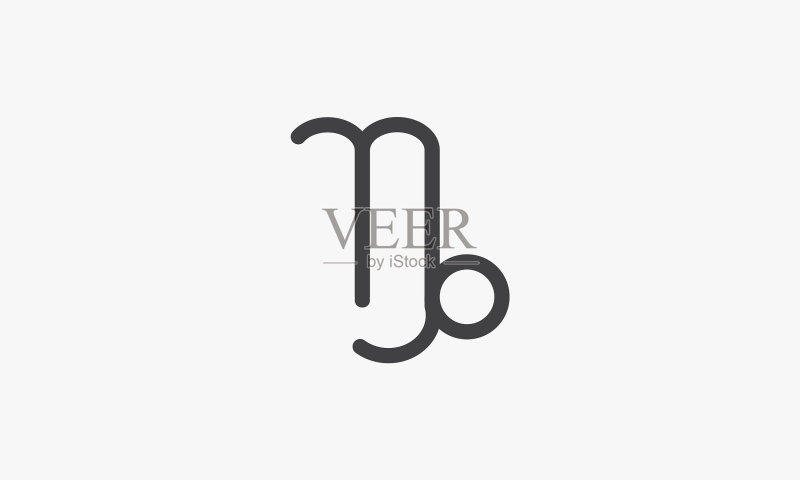 白色背景上的摩羯座星座图标图标素材