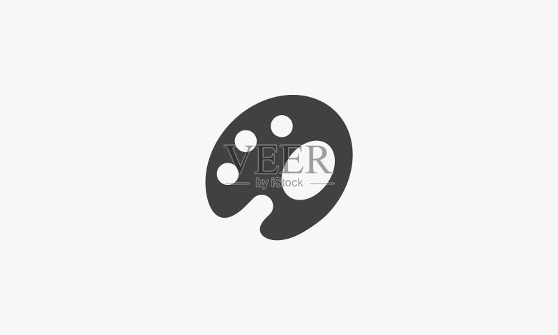 白色背景上的油漆画布创意图标图标素材