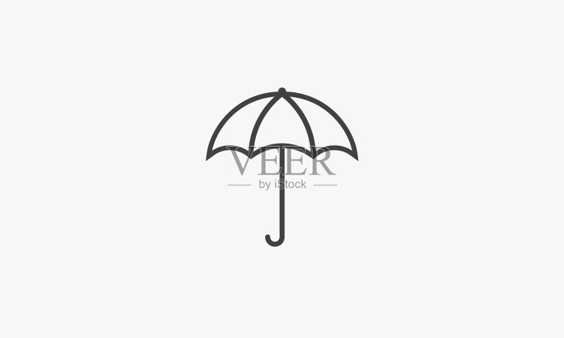 白色背景上的雨伞图标图标素材