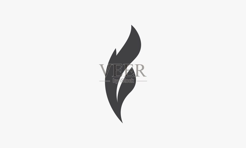 白色背景上隔离的火焰字母f标志图标素材