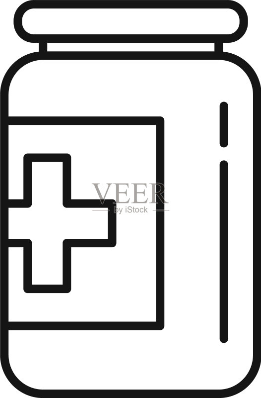 药瓶图标轮廓风格图标素材